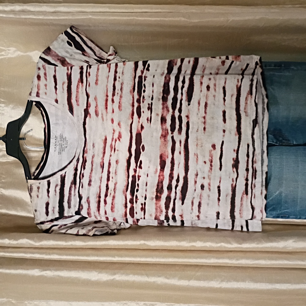 🎨 CHIC HANNAH ABSTRACT STRIPED SHORT SLEEVE TOP 🎨